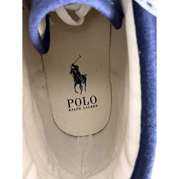 NWOT Ralph Lauren Polo Men Mid Shoes Canvas Blue size 8 Casual - Picture 6 of 7
